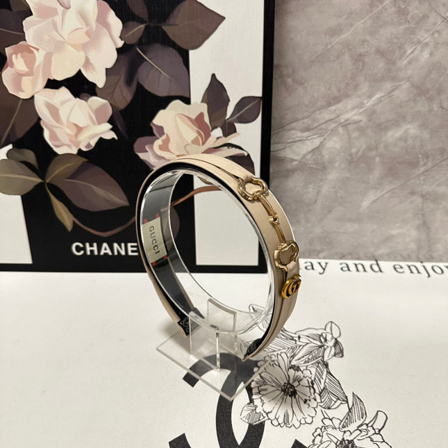 HORSEBIT HAIRBAND IN BEIGE CALFSKIN 185583