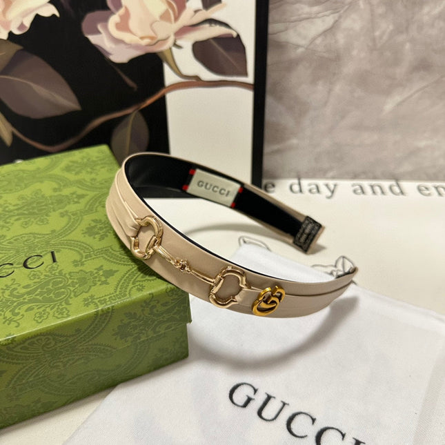 HORSEBIT HAIRBAND IN BEIGE CALFSKIN 185583