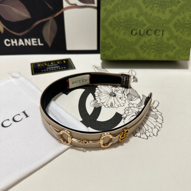 HORSEBIT HAIRBAND IN BEIGE CALFSKIN 185583