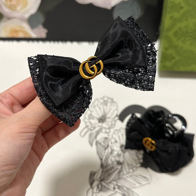 SET CLAW CLIP AND HAIR CLIP IN BLACK LACE AND CHIFFON 355246