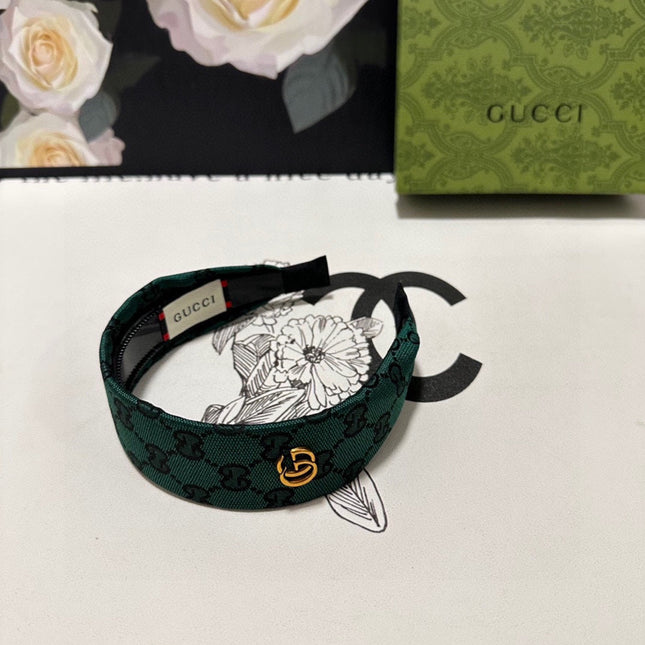 KAITOKE GREEN MONOGRAM CANVAS HAIRBAND 369304