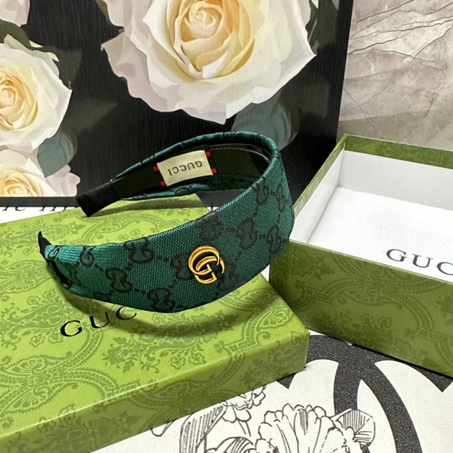 KAITOKE GREEN MONOGRAM CANVAS HAIRBAND 369304