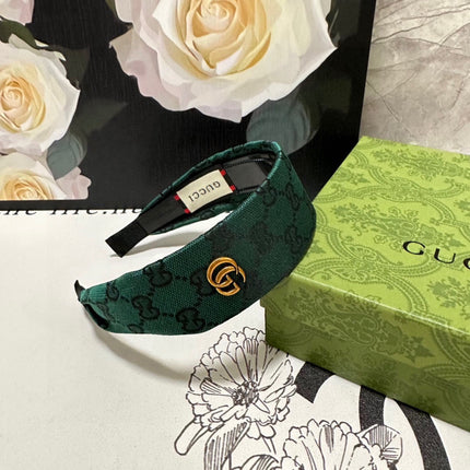 KAITOKE GREEN MONOGRAM CANVAS HAIRBAND 369304