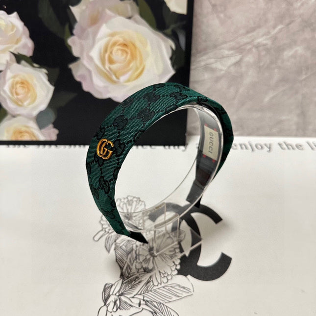 KAITOKE GREEN MONOGRAM CANVAS HAIRBAND 369304