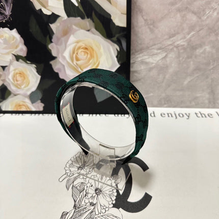 KAITOKE GREEN MONOGRAM CANVAS HAIRBAND 369304