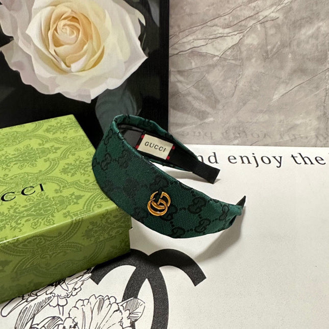 KAITOKE GREEN MONOGRAM CANVAS HAIRBAND 369304