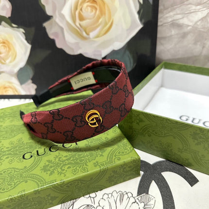 CURRANT RED MONOGRAM CANVAS HAIRBAND 369305