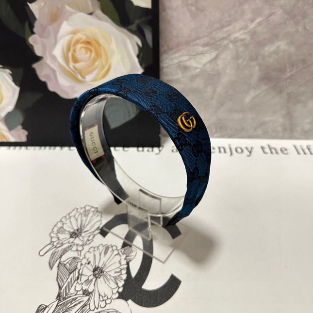 BLUE MONOGRAM CANVAS HAIRBAND 369306