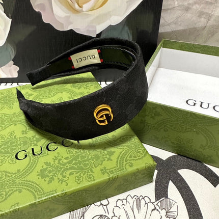 BLACK MONOGRAM CANVAS HAIRBAND 369310