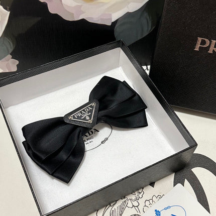 BLACK RE-NYLON BOW HAIR CLIP 391661