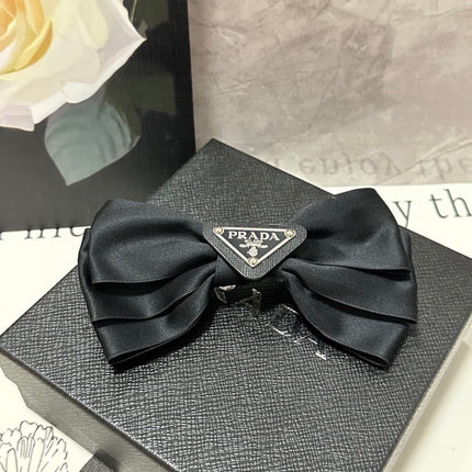 BLACK RE-NYLON BOW HAIR CLIP 391661