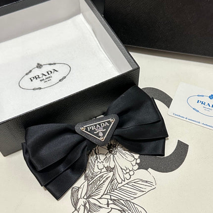 BLACK RE-NYLON BOW HAIR CLIP 391661