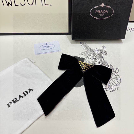 BOW HAIR CLIP IN BLACK VELVET 406114