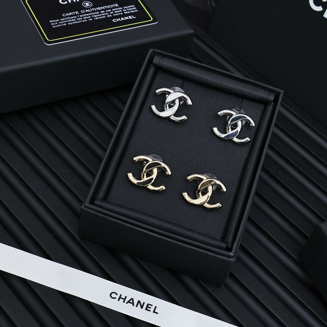 CC 25S DOUBLE C IN METAL EARRINGS