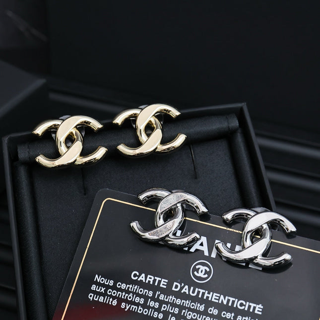 CC 25S DOUBLE C IN METAL EARRINGS