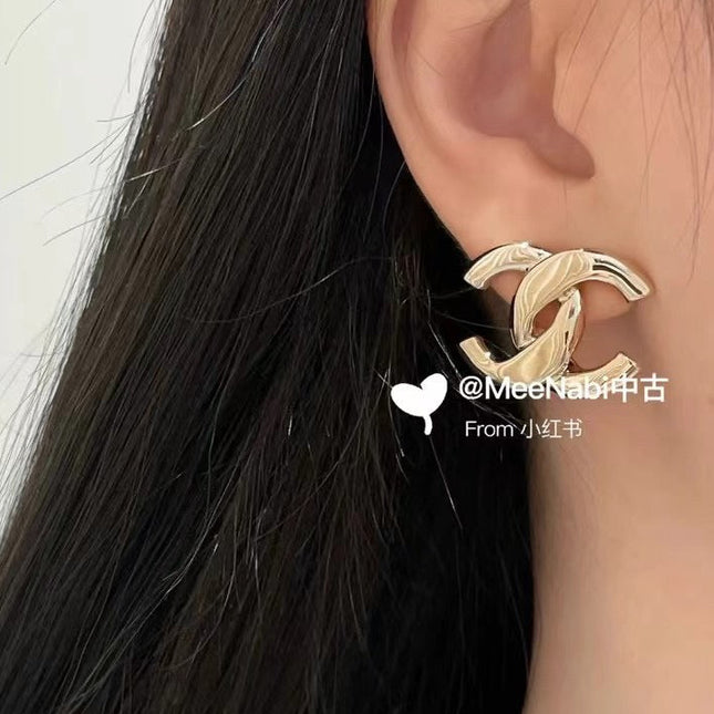 CC 25S DOUBLE C IN METAL EARRINGS