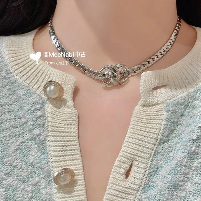 25S MIRROR CHAIN DOUBLE C NECKLACE