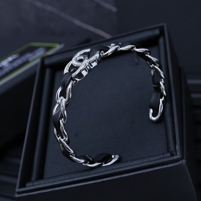 CC 25P CALFSKIN-THREADED CHAIN BRACELET SET