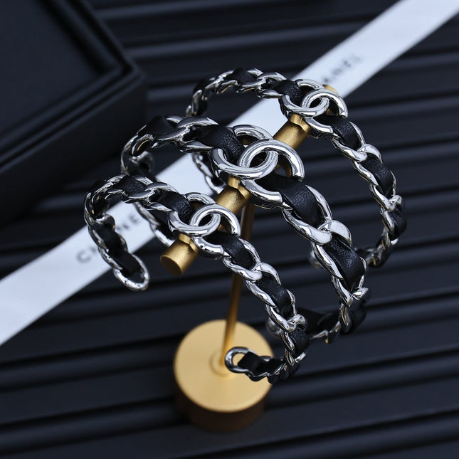 CC 25P CALFSKIN-THREADED CHAIN BRACELET SET