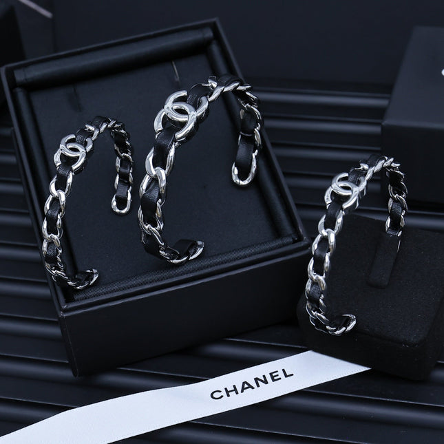 CC 25P CALFSKIN-THREADED CHAIN BRACELET SET