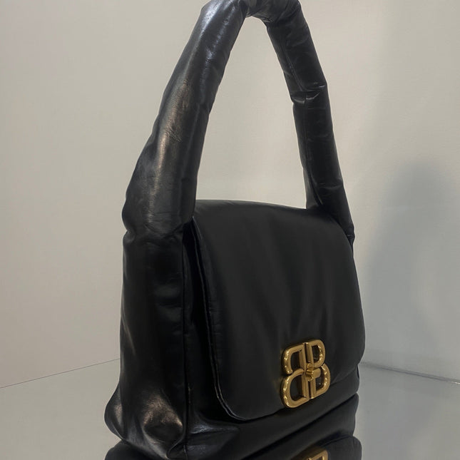 MONACO SLING BAG 27 IN BLACK SOFT LAMBSKIN