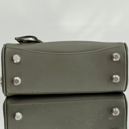 RODEO MINI BAG 22 IN KHAKI GREEN SMOOTH CALFSKIN SILVER HARDWARE
