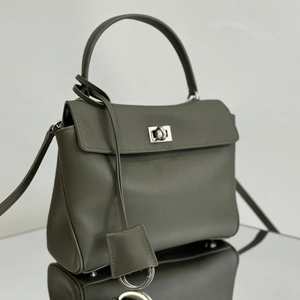 RODEO MINI BAG 22 IN KHAKI GREEN SMOOTH CALFSKIN SILVER HARDWARE