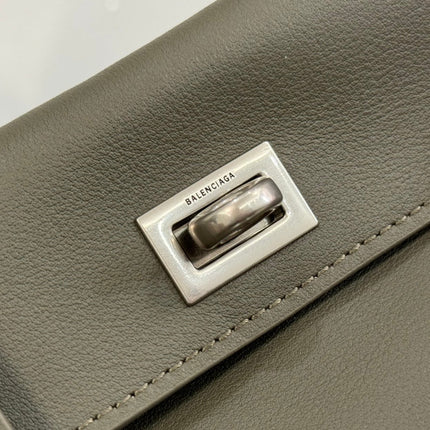 RODEO MINI BAG 22 IN KHAKI GREEN SMOOTH CALFSKIN SILVER HARDWARE