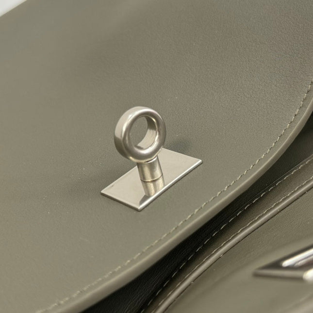 RODEO MINI BAG 22 IN KHAKI GREEN SMOOTH CALFSKIN SILVER HARDWARE