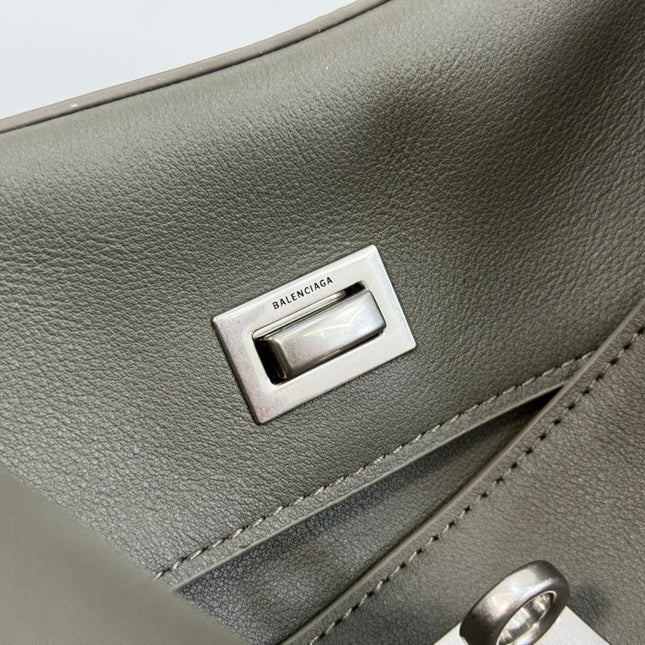 RODEO SMALL BAG 29 IN KHAKI GREEN SMOOTH CALFSKIN SILVER HARDWARE
