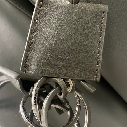 RODEO LARGE BAG 40 IN KHAKI GREEN SMOOTH CALFSKIN SILVER HARDWARE