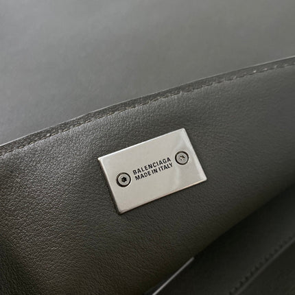 RODEO LARGE BAG 40 IN KHAKI GREEN SMOOTH CALFSKIN SILVER HARDWARE