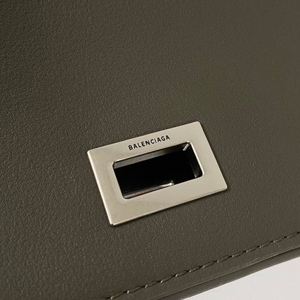 RODEO LARGE BAG 40 IN KHAKI GREEN SMOOTH CALFSKIN SILVER HARDWARE