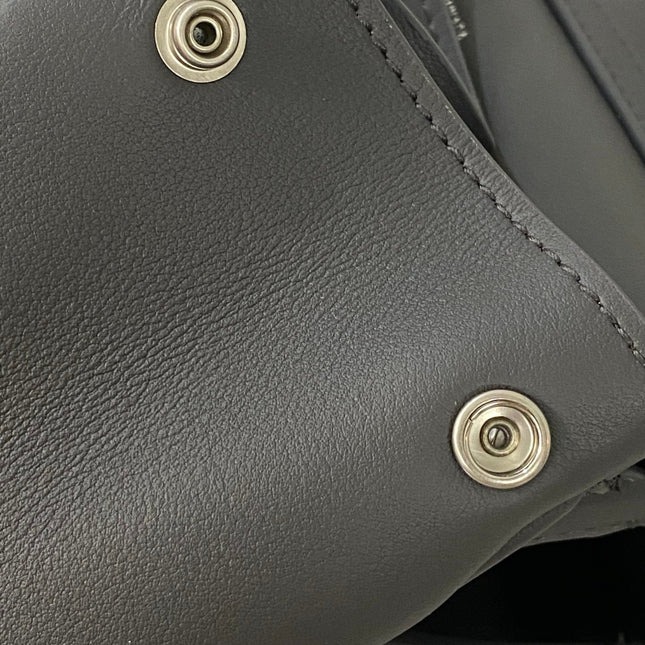 RODEO MINI BAG 22 IN GREY SMOOTH CALFSKIN SILVER HARDWARE