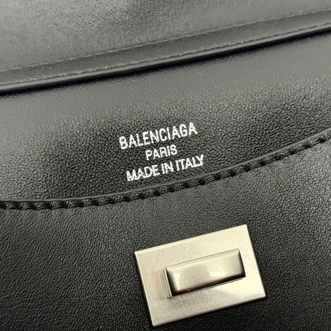 RODEO SMALL BAG 29 IN BLACK SMOOTH CALFSKIN SILVER HARDWARE