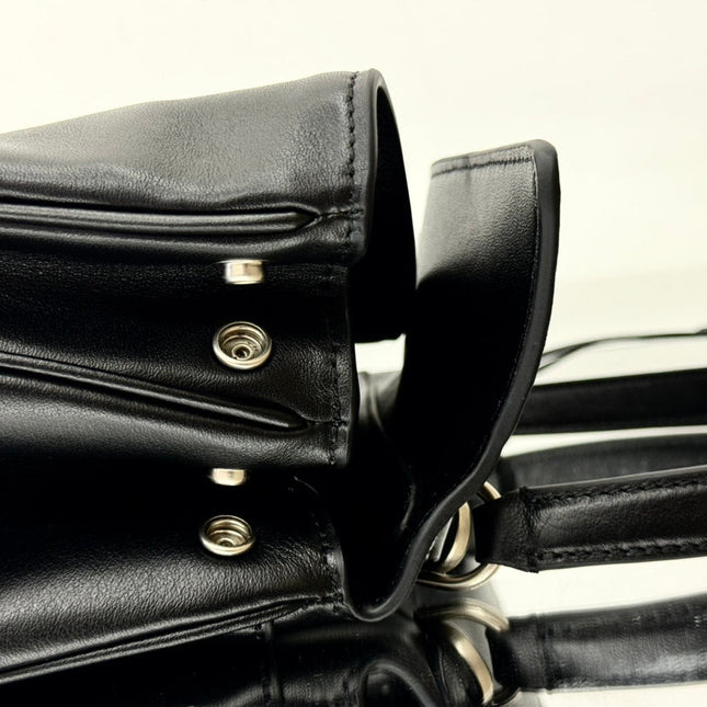 RODEO MINI BAG 22 IN BLACK SMOOTH CALFSKIN SILVER HARDWARE