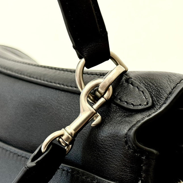 RODEO MINI BAG 22 IN BLACK SMOOTH CALFSKIN SILVER HARDWARE