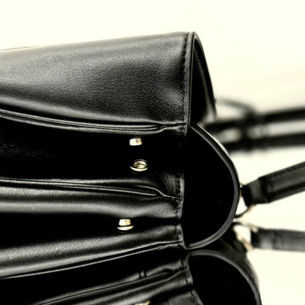 RODEO LARGE BAG 40 IN BLACK SMOOTH CALFSKIN SILVER HARDWARE