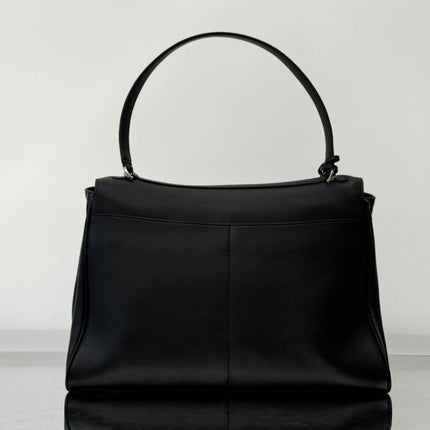 RODEO LARGE BAG 40 IN BLACK SMOOTH CALFSKIN SILVER HARDWARE