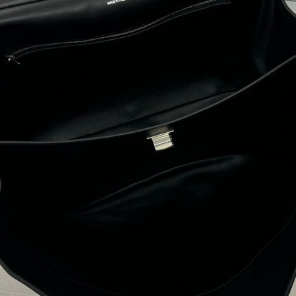 RODEO LARGE BAG 40 IN BLACK SMOOTH CALFSKIN SILVER HARDWARE