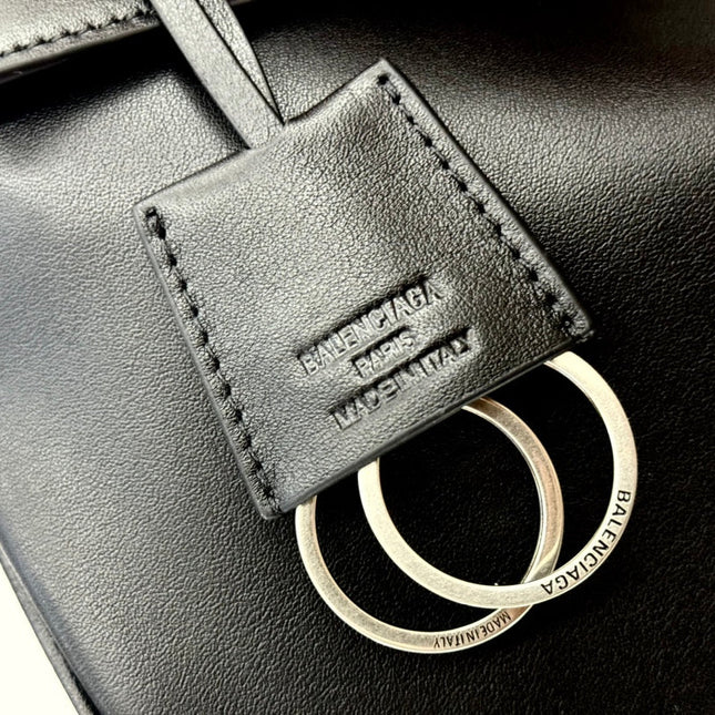 RODEO LARGE BAG 40 IN BLACK SMOOTH CALFSKIN SILVER HARDWARE