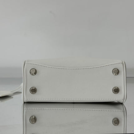 RODEO MINI BAG 22 IN WHITE SMOOTH CALFSKIN SILVER HARDWARE