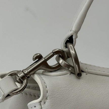 RODEO MINI BAG 22 IN WHITE SMOOTH CALFSKIN SILVER HARDWARE