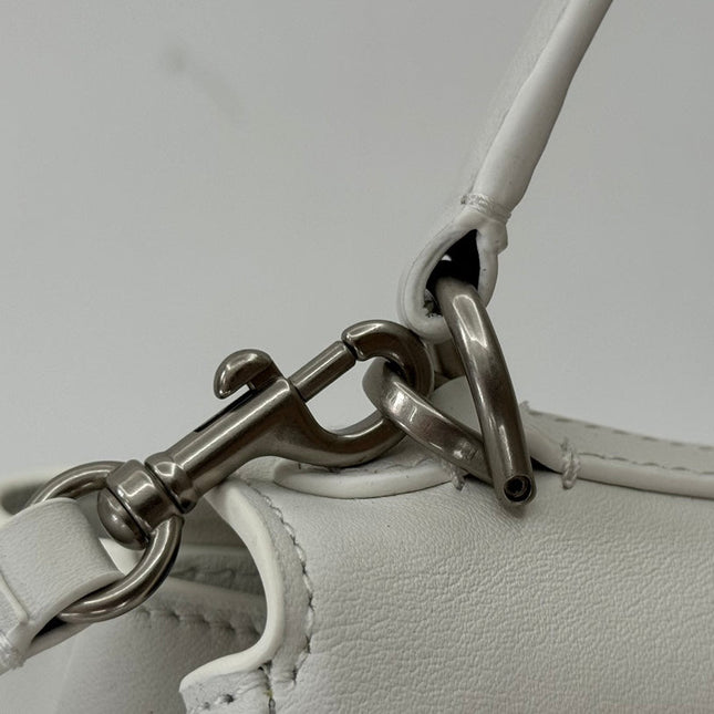RODEO MINI BAG 22 IN WHITE SMOOTH CALFSKIN SILVER HARDWARE