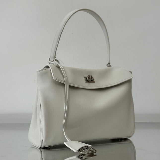 RODEO SMALL BAG 29 IN WHITE SMOOTH CALFSKIN SILVER HARDWARE