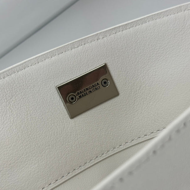 RODEO MEDIUM BAG 35 IN WHITE SMOOTH CALFSKIN SILVER HARDWARE