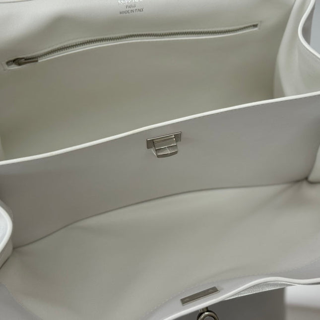 RODEO MEDIUM BAG 35 IN WHITE SMOOTH CALFSKIN SILVER HARDWARE