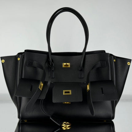 BEL AIR CARRY ALL BAG 29 IN BLACK NAPPA LAMBSKIN GOLD HARDWARE
