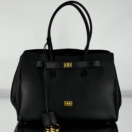 BEL AIR CARRY ALL BAG 29 IN BLACK NAPPA LAMBSKIN GOLD HARDWARE