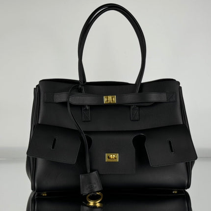 BEL AIR CARRY ALL BAG 29 IN BLACK NAPPA LAMBSKIN GOLD HARDWARE